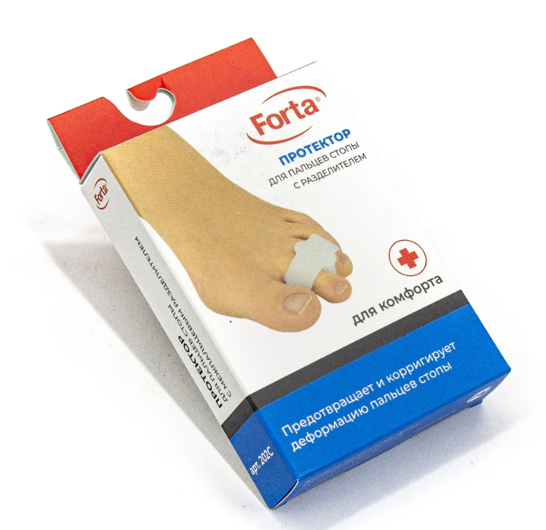 Протектор для пальцев стопы с межпальцевым разделителем Forta 202С, размер средний (М) фото 2