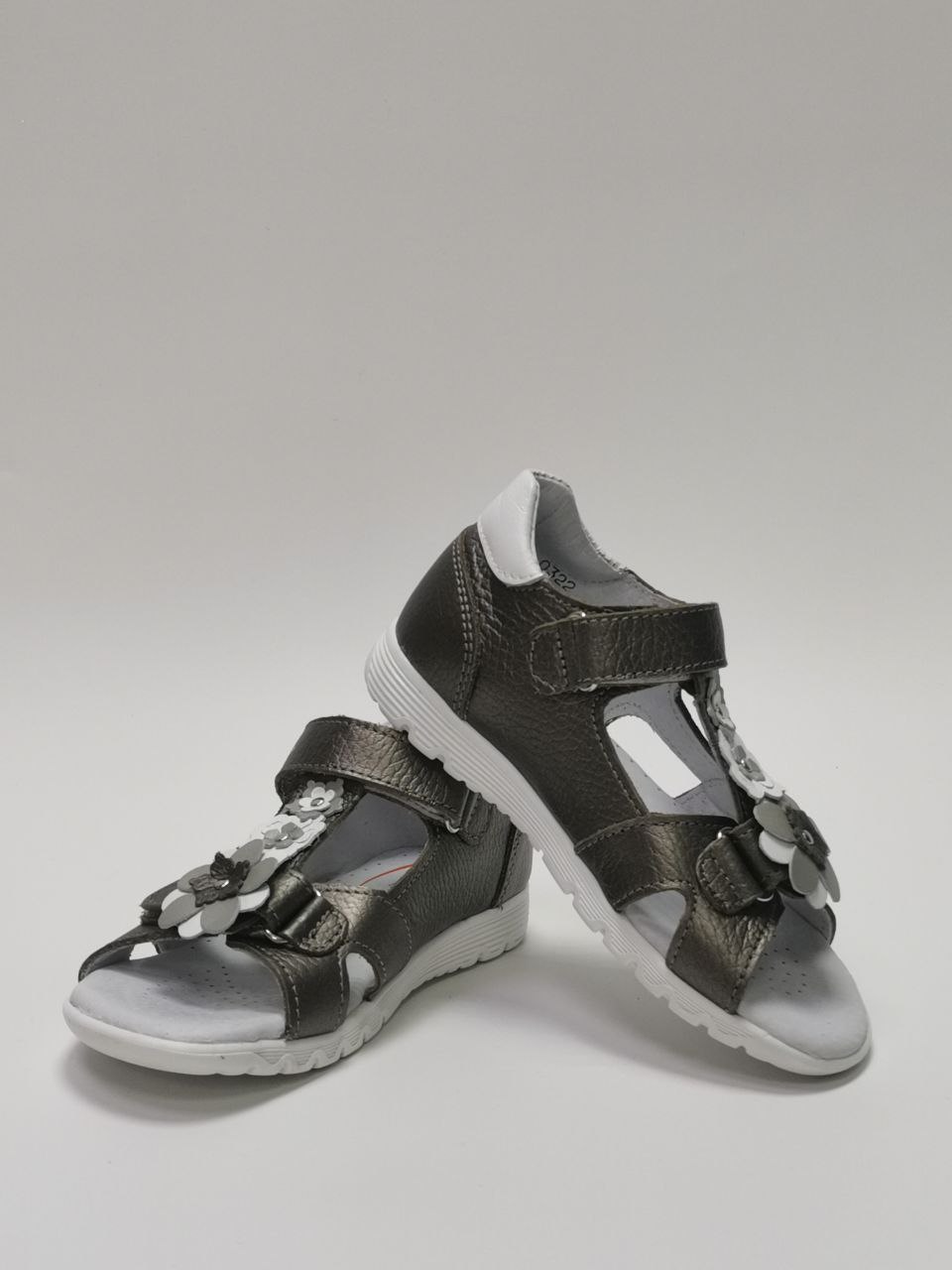 Босоножки  детские с открытым носом, бронза/белый 1131-КП-555,29 фото 4