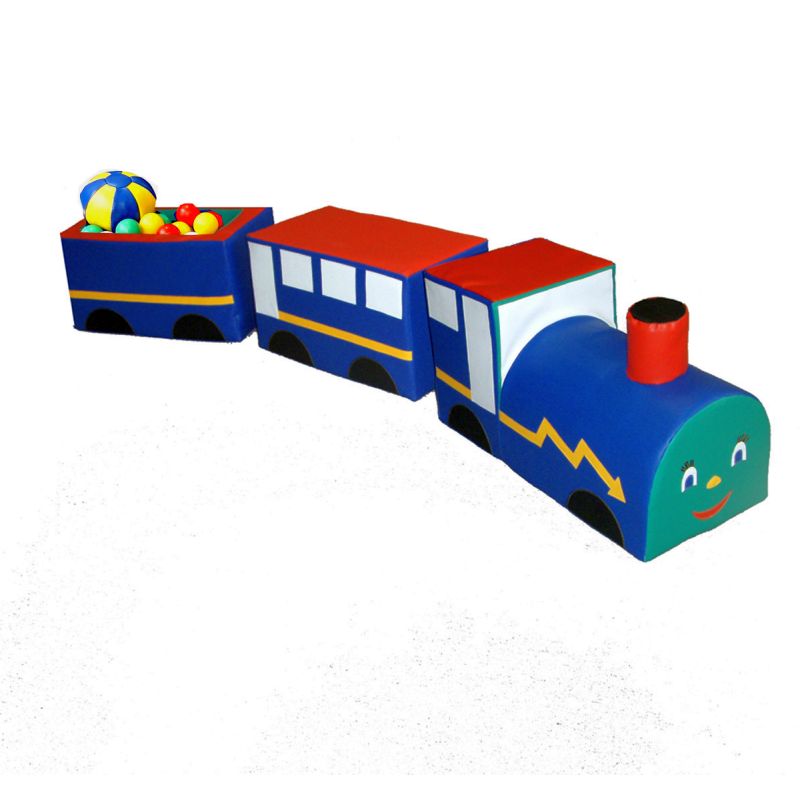 Игровой паровозик (локомотив -1шт., вагончик -3шт.) 250*45*40 фото 1