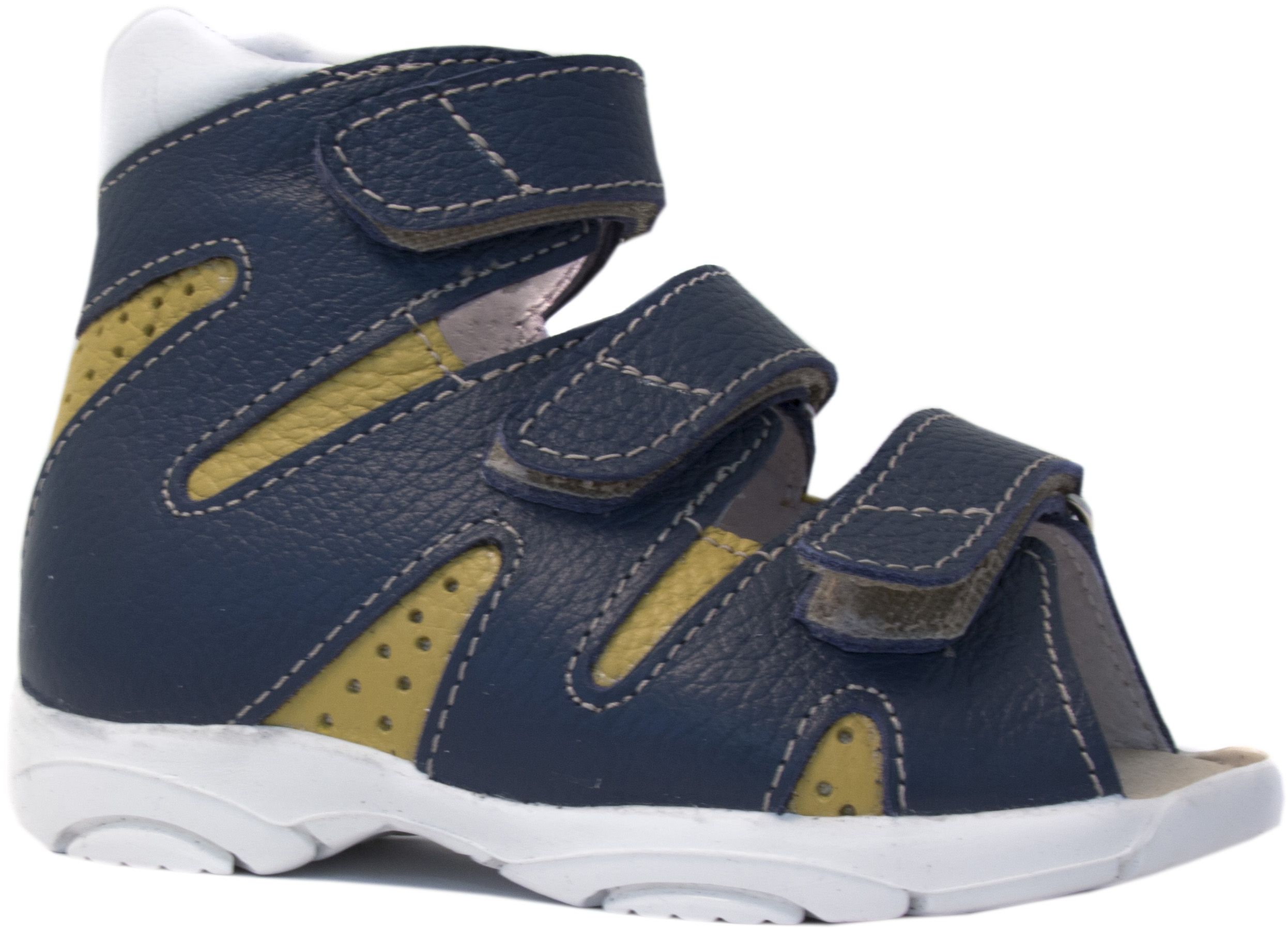 Сандалии  с открытым носом Б2-166-173-219-1 горч/син фото 1