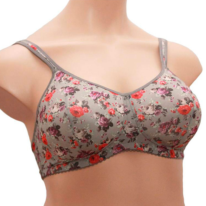 Бюстгальтер после мастэктомии  Цветы на сером ЛФ0907-1 П180 фото 1