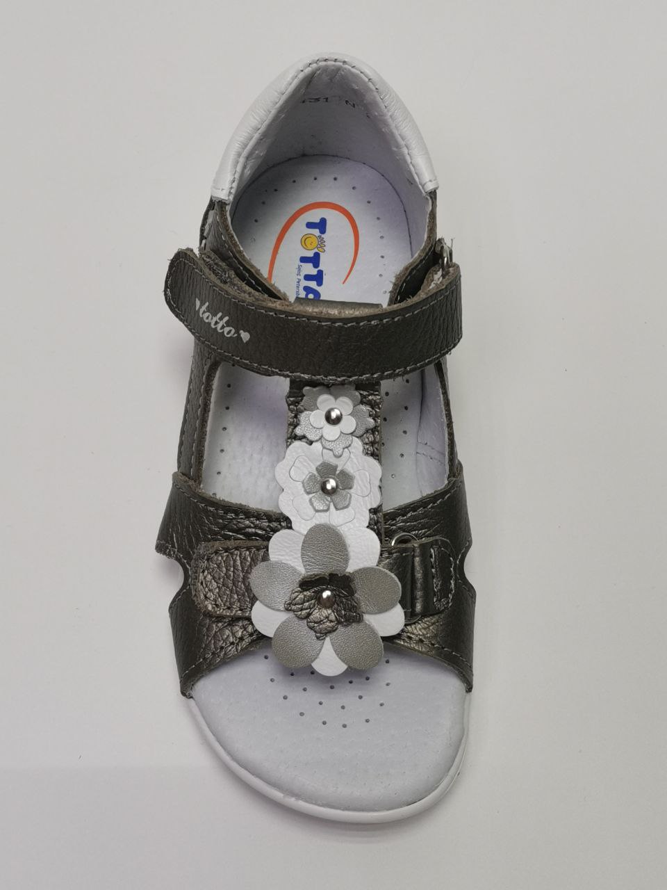 Босоножки  детские с открытым носом, бронза/белый 1131-КП-555,29 фото 6