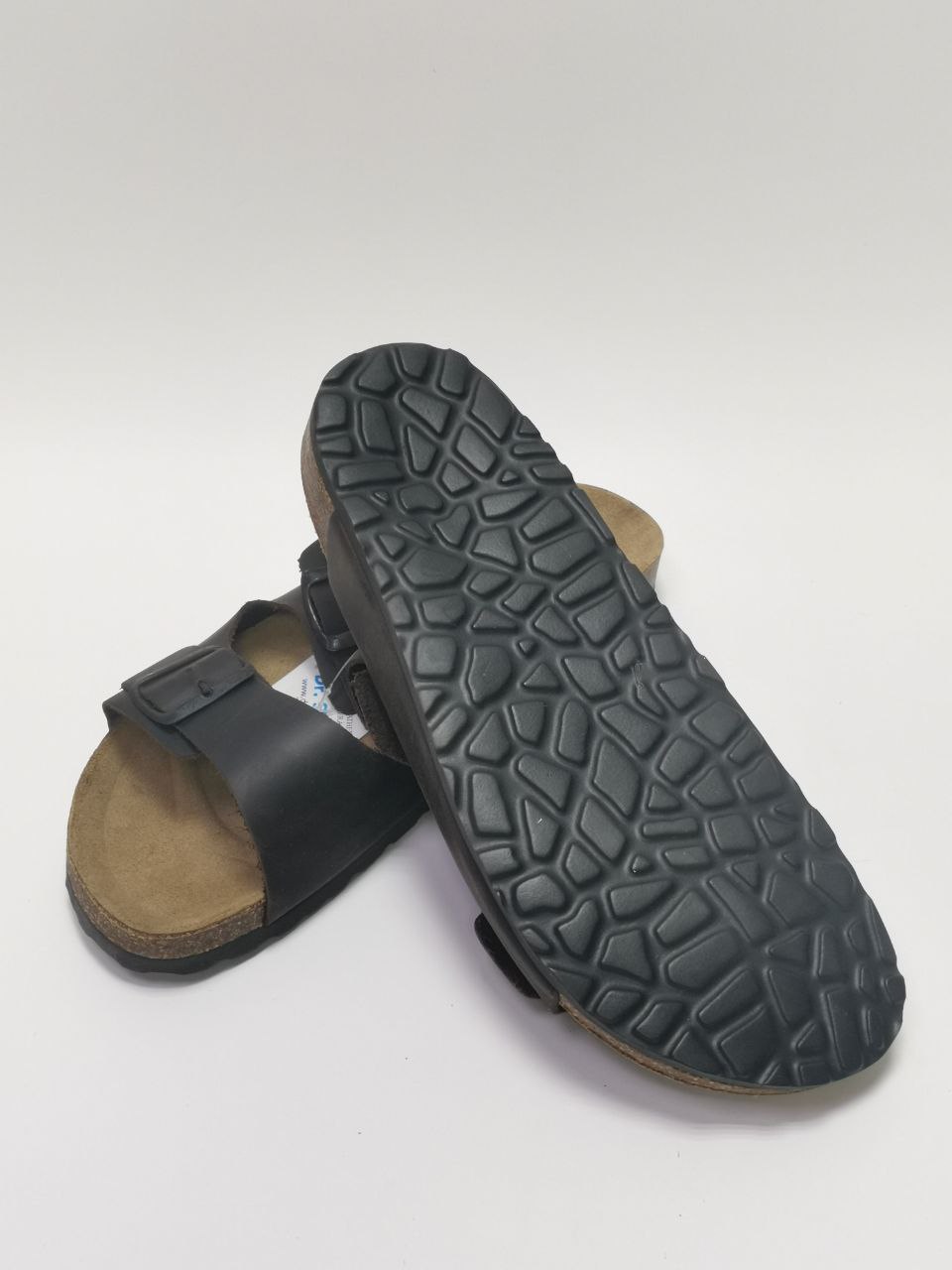 Сандалии мужские из натуральной кожи, с пробковой анатомической стелькой коричневые Сурсил 1718U-3 фото 9