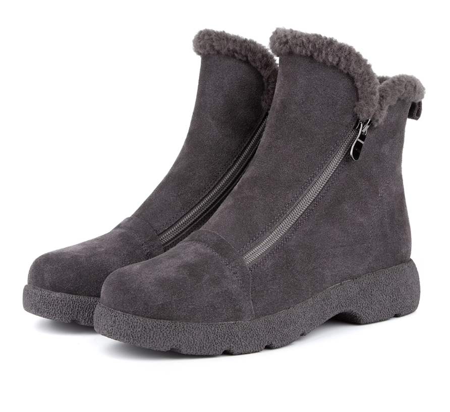 Полусапоги ортопедические женские зимние Ортомода 88031-В-904 серые замша с шерстью фото 1