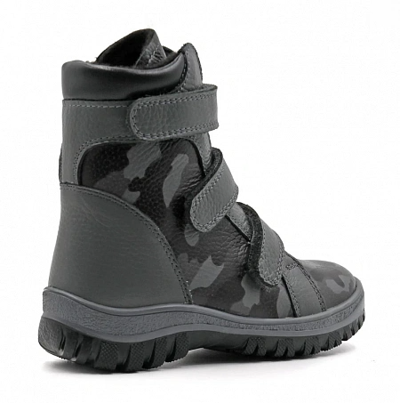 Ботинки ортопедические детские утепленные Ортомода 21189-Х-104 серые с высоким берцем фото 2
